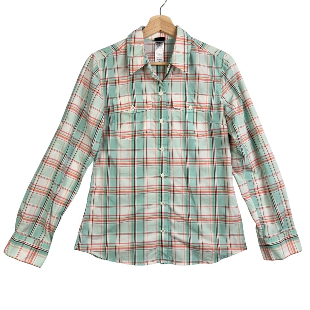 Patagonia Shirt Blouse Women‎ Size 2 Button Up Long sleeve Multicolor plaid